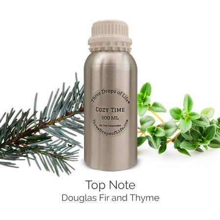 Ember & Co Cozy Time scent oil styled with diffuser, evening light